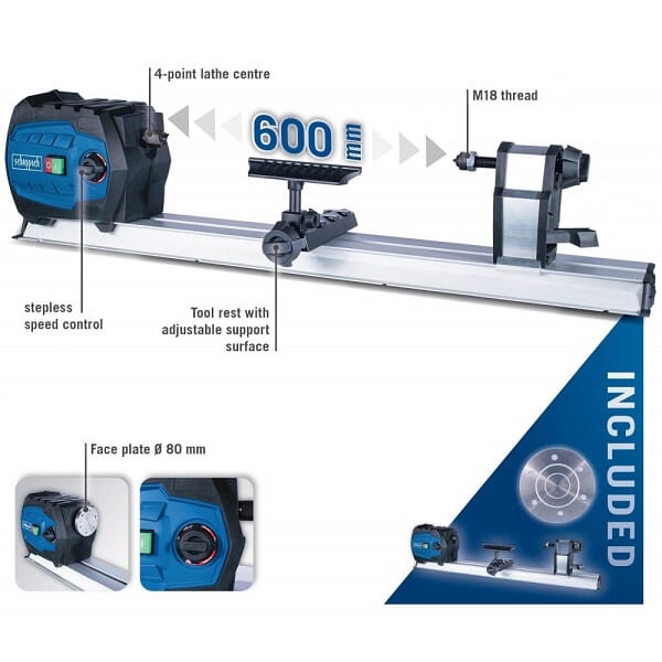 Scheppach Dreiebenk DM600Vario