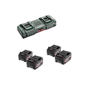 Metabo ASC145 duo batterilader med 4 batterier