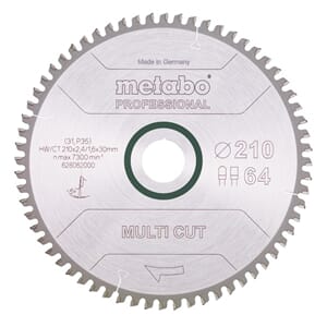 Metabo sagblad 210x30mm 64 tenner