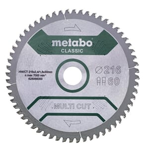 Metabo sagblad 216x30 Z60 FZ/TZ 5°NEG /B