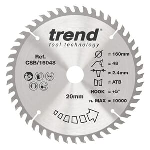 Trend  Sirkelsagblad for Treverk 160mm x 20mm x 48tenner
